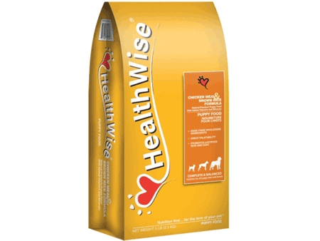 Chicken meal and brown rice formula dry puppy food from Health Wise