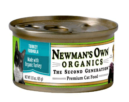 Premium cat food from Newman’s own organics